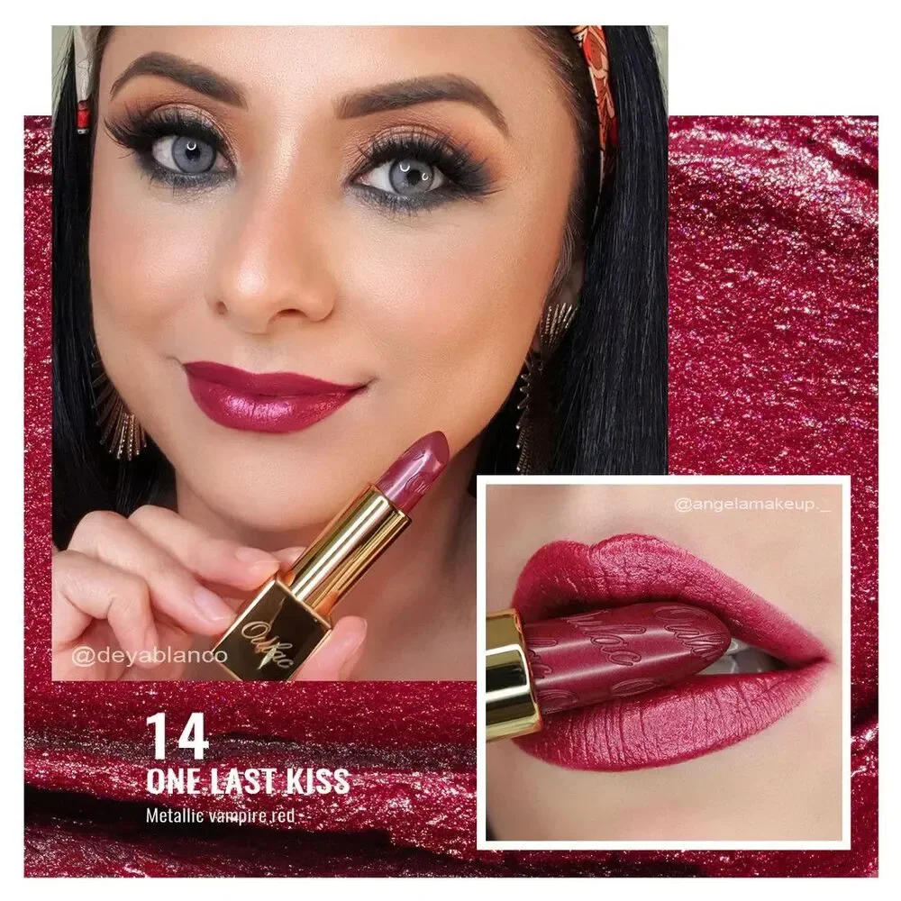 Oulac Pink Lipstick Metallic 3D Shine Lightweight Hydrating High Impact Full Cov